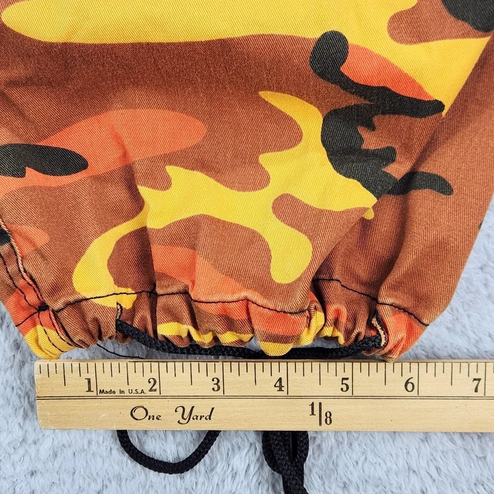 Rothco Camo Cargo Pants Mens XS 34x28 Orange Yellow Relaxed Fit Drawstring Hem